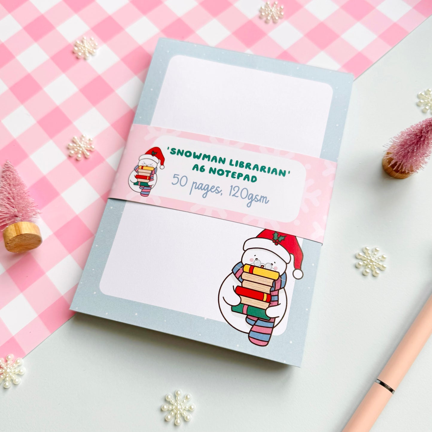 Snowman Librarian Notepad