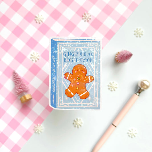 Gingerbread Recipe Book Sparkly Sticker