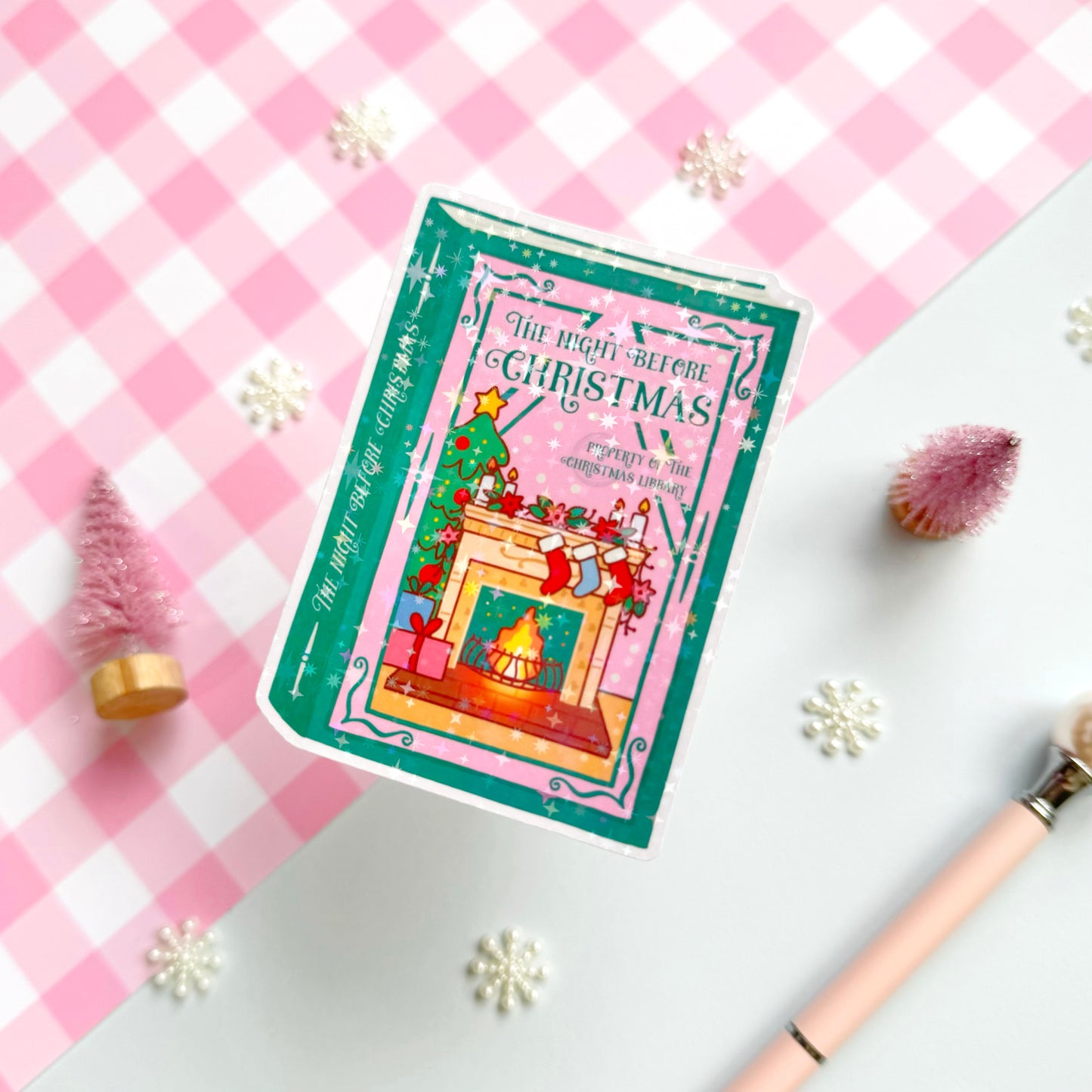 The Night Before Christmas Book Sparkly Sticker