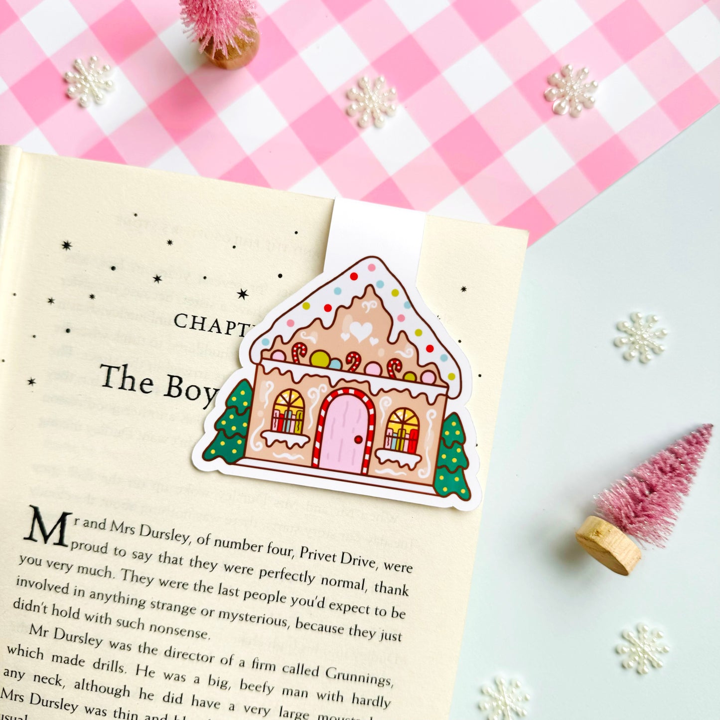 Gingerbread Library Magnetic Bookmark