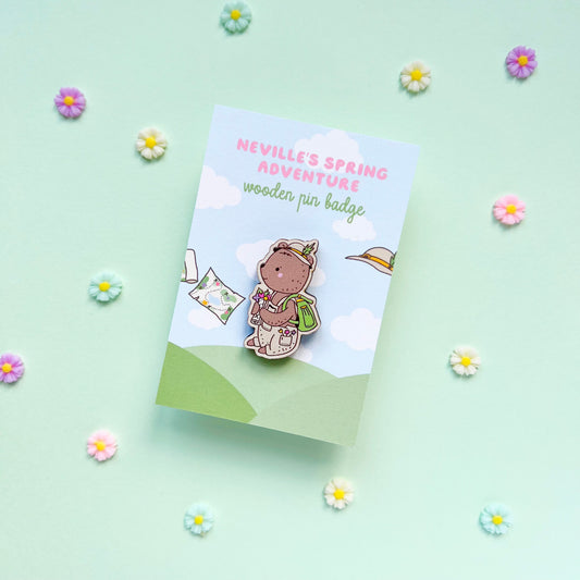 Neville the Explorer Wooden Pin