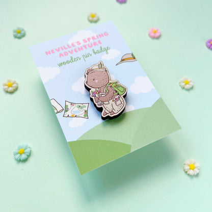Neville the Explorer Wooden Pin