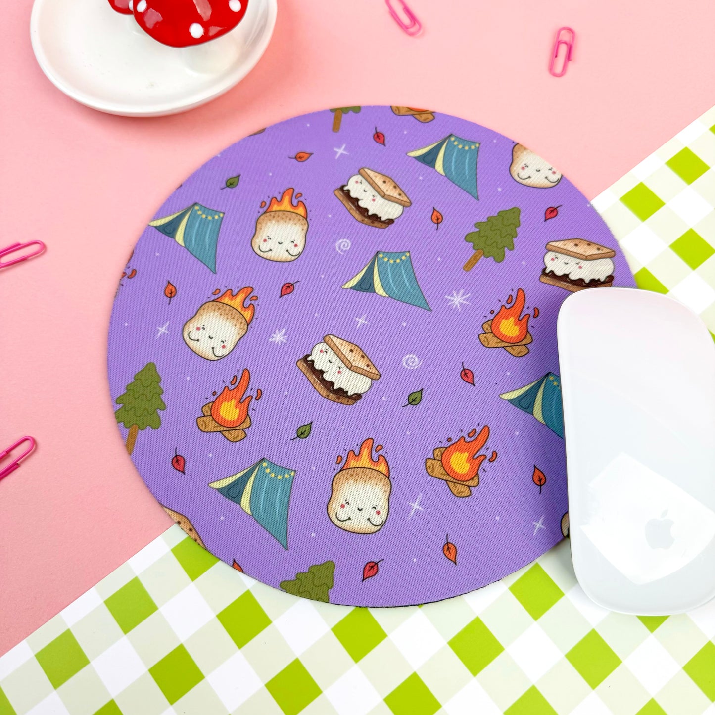 Lilac Cosy Campfire Mouse Pad