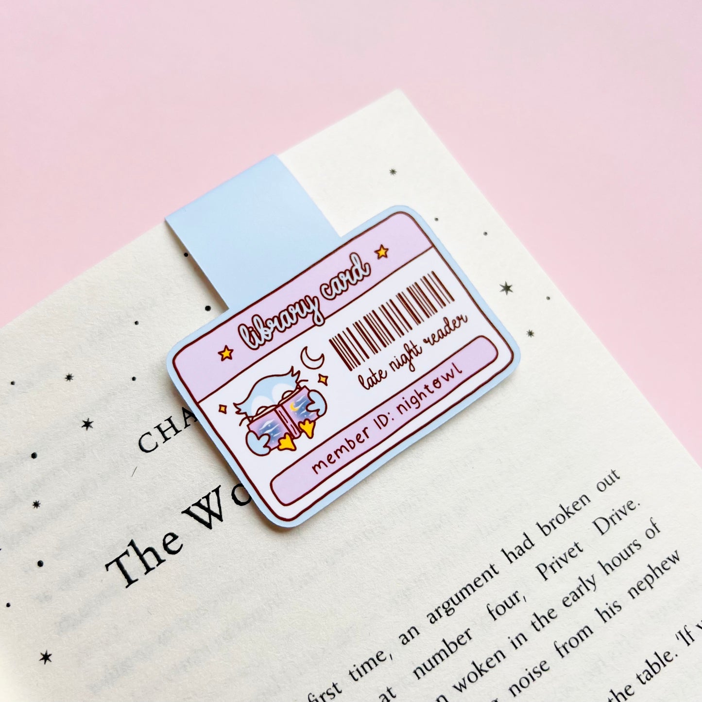 Late Night Reader Library Card Magnetic Bookmark