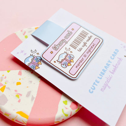 Late Night Reader Library Card Magnetic Bookmark