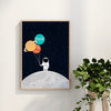 Astronaut Planet Balloon Wall Art Print