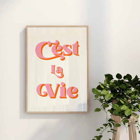 C’est La Vie Quote Wall Art Print