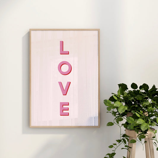 Love Colour Block Statement Wall Art Print