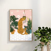 Botanical Cheetah Bathroom Wall Art Print