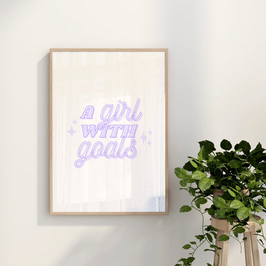 A Girl With Goals Wall Art Print