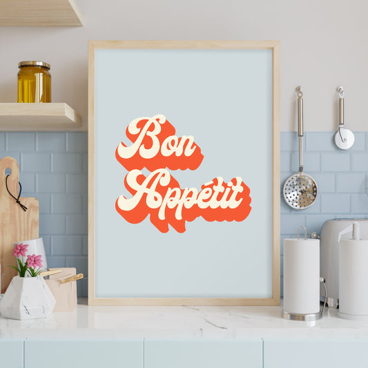 Bon Appetit Kitchen Wall Art Print