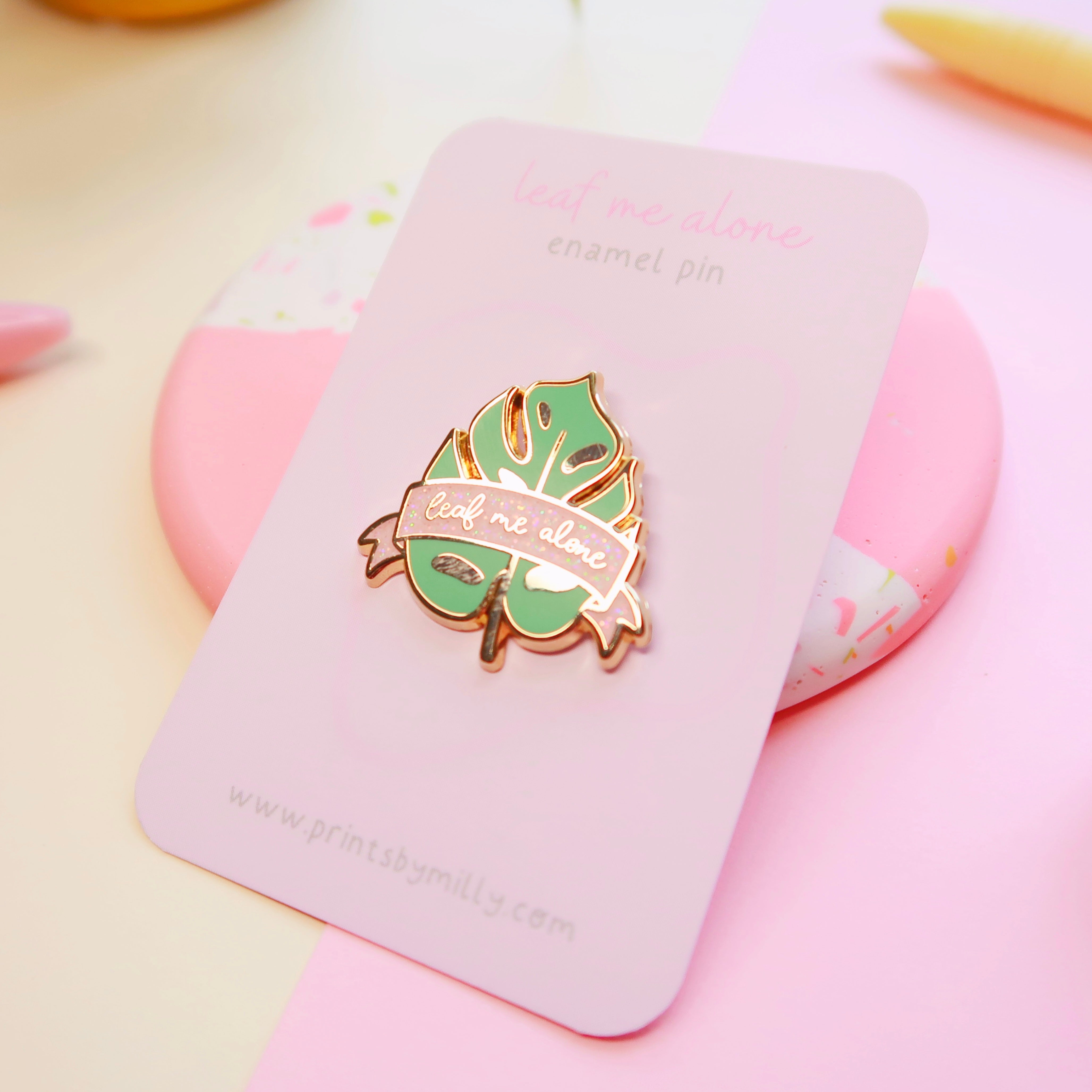 Leaf Me Alone Enamel Pin