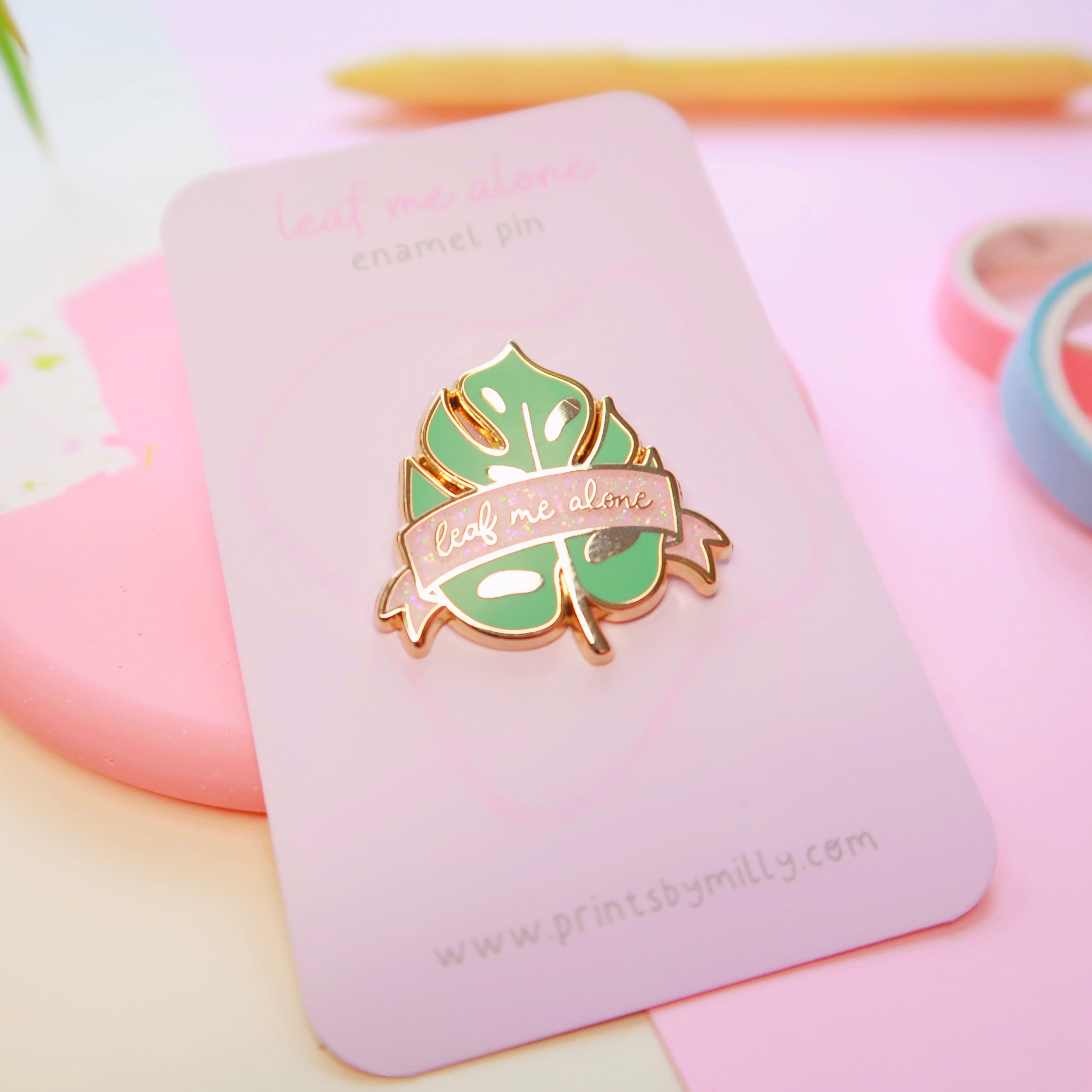 Leaf Me Alone Enamel Pin