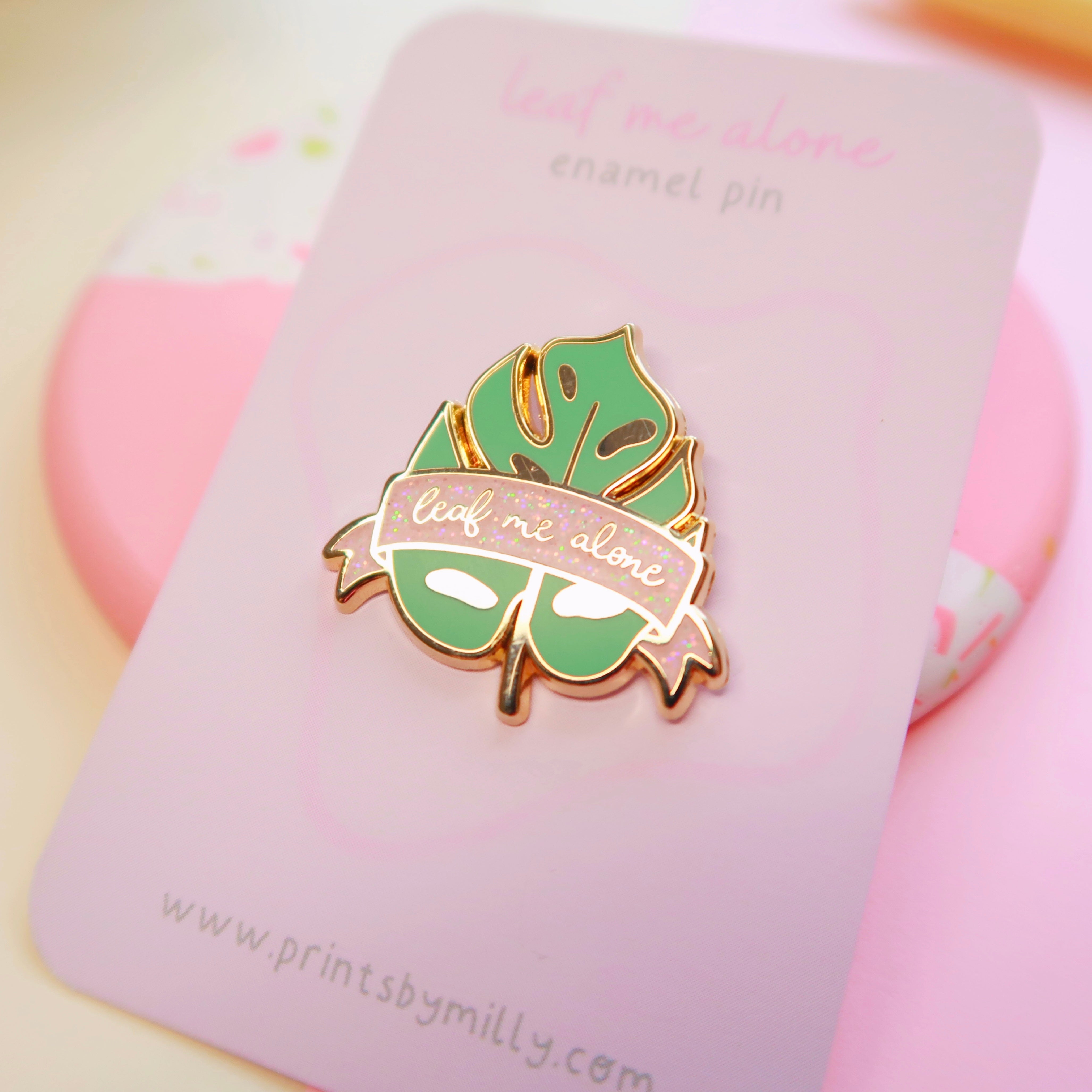 Leaf Me Alone Enamel Pin