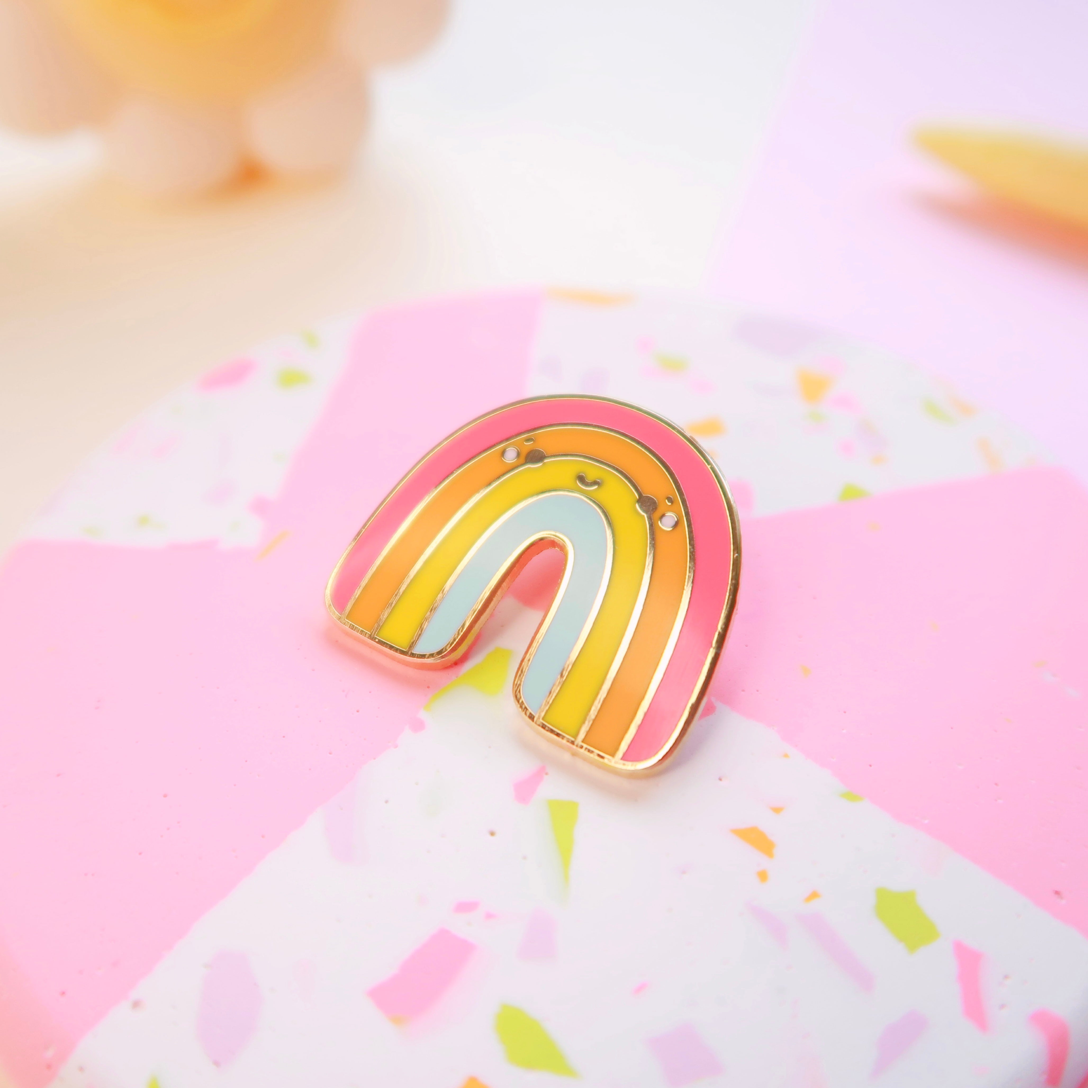 Smiley Rainbow Enamel Pin